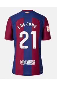 Barcelona Frenkie de Jong #21 Jalkapallovaatteet Kotipaita 2023-24 Lyhythihainen